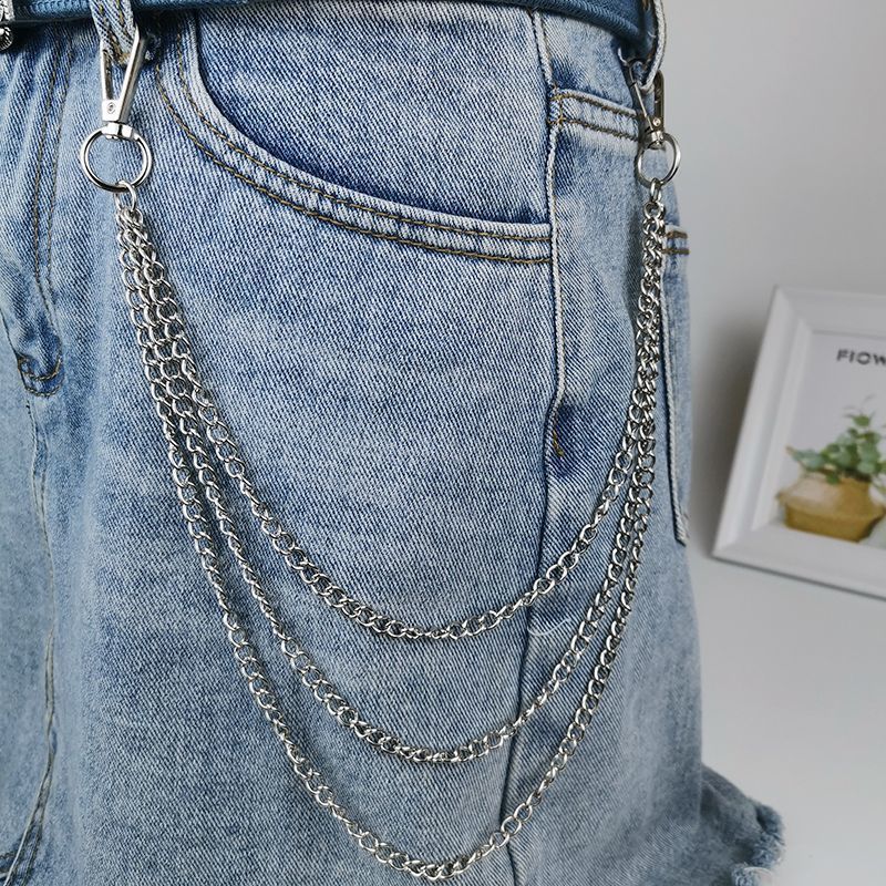 Women'S Jeans Accessories Chain - Punk Metall Layered Kette Schlüsselbund Für