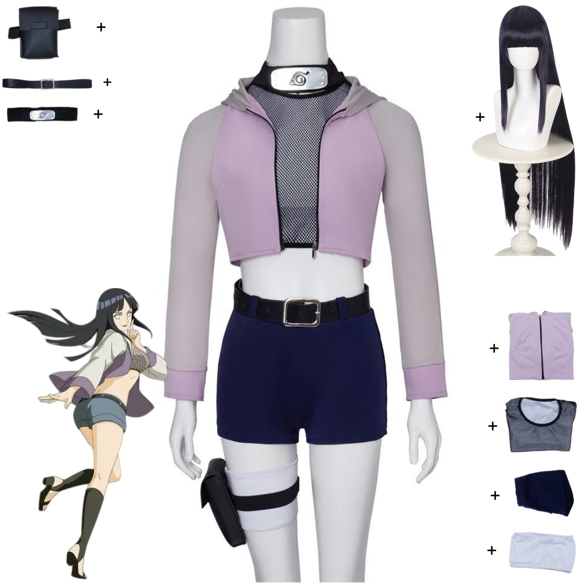 Women Accessories Pack - Anime Hyuga Hinata Cosplay Kostüm Hyuuga