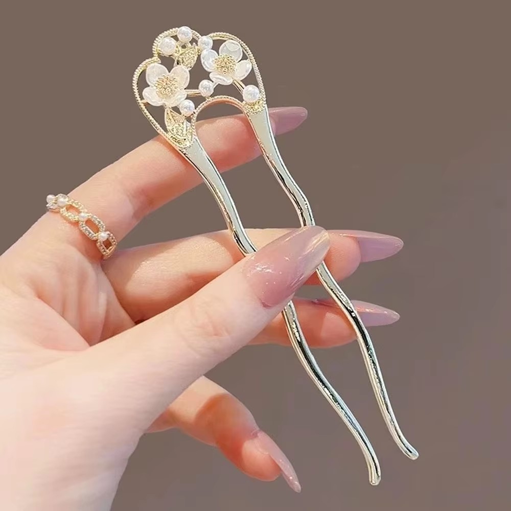Pearl Hair Pin - U-förmige Haarnadel, luxuriöser Schmuck-Haarschmuck für Damen,
