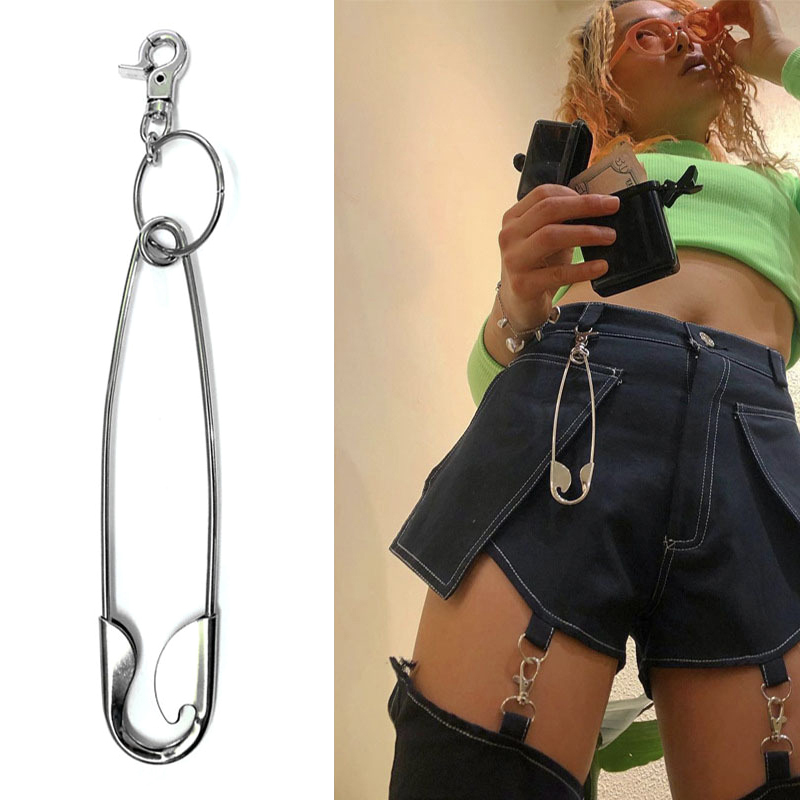Women'S Jeans Accessories Chain - Punk Big Edelstahl Sicherheits nadel Metall