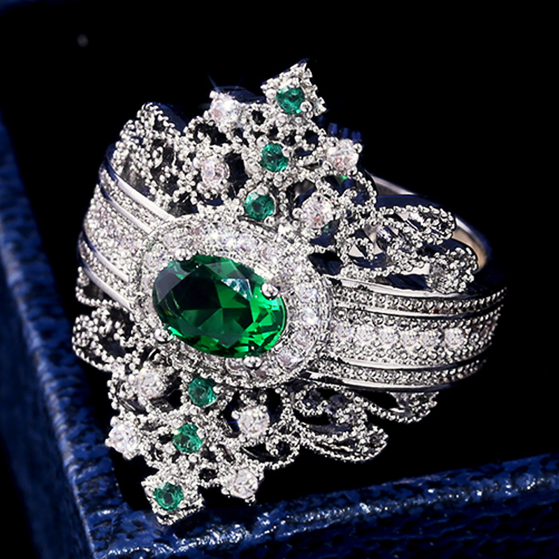 Women Accessories Egypt - Huitan Altes Ägypten Luxus Kronenförmige Cocktailpartyringe