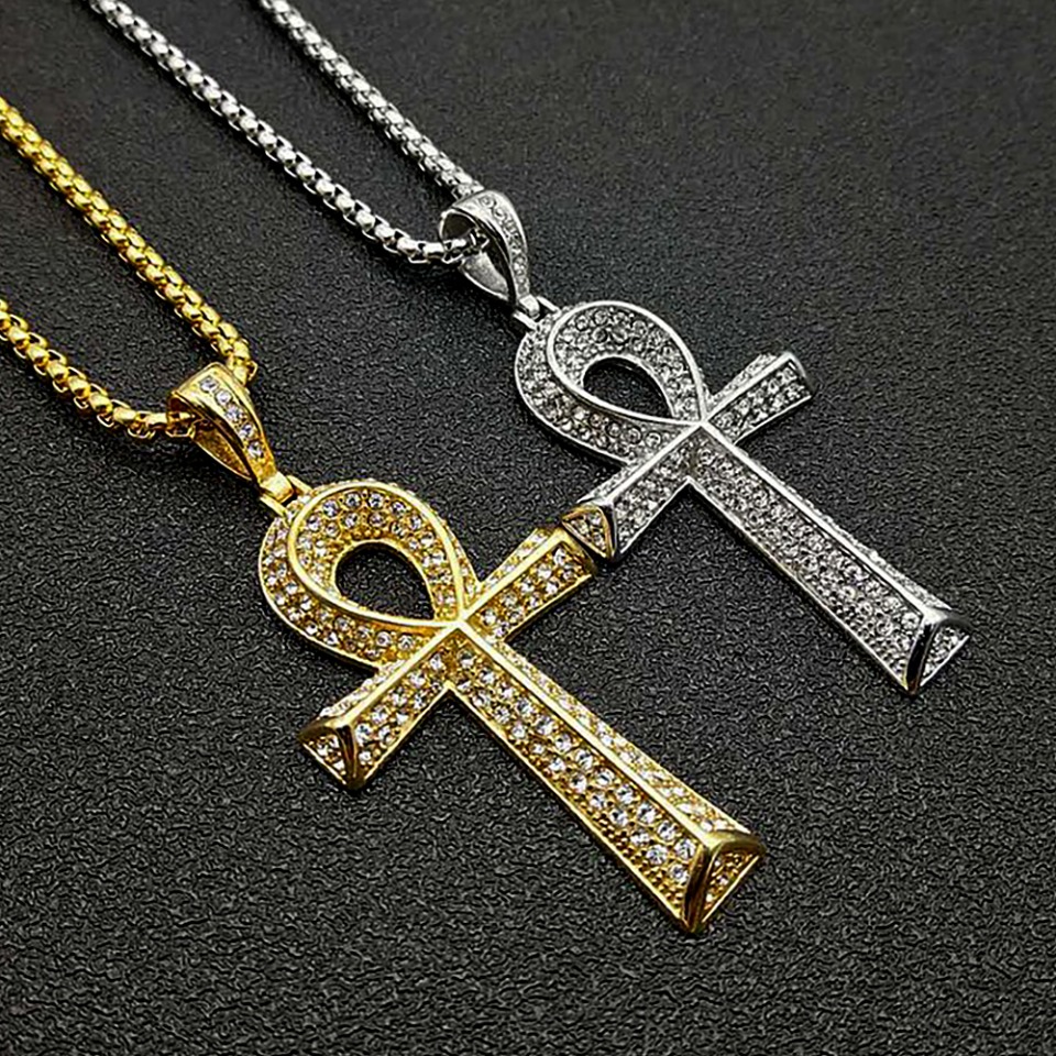 Women Accessories Egypt - Gothic Vintage Edelstahl Ankh Kreuz Anhänger