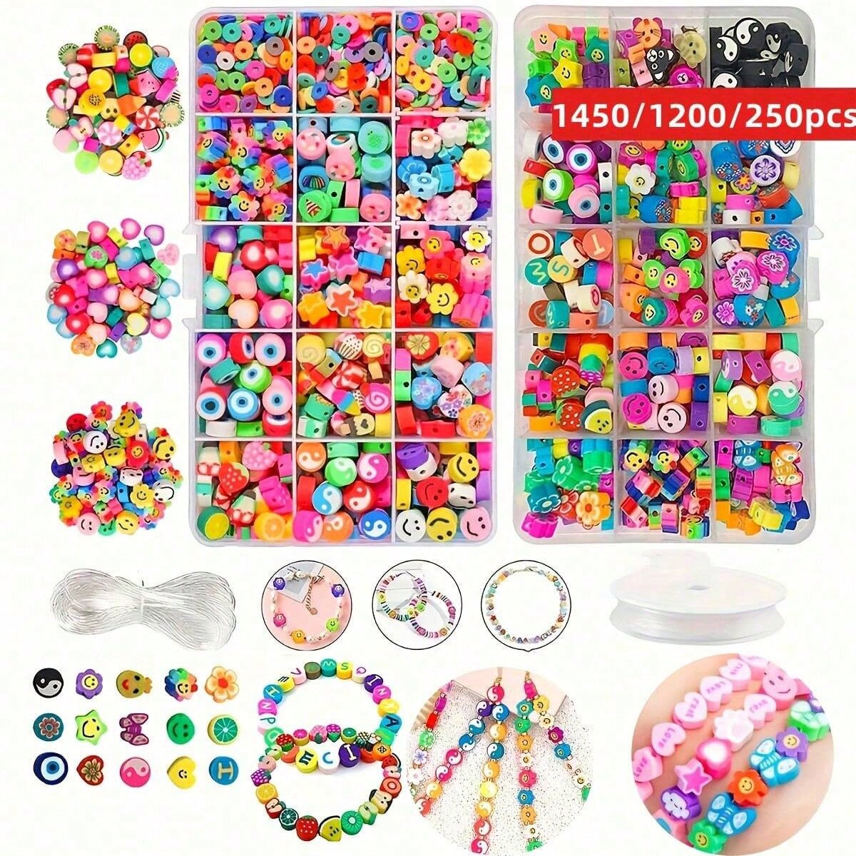 Women Accessories Gift Box - 1450/1200/250 Stück Polymer Clay Perlen Set,