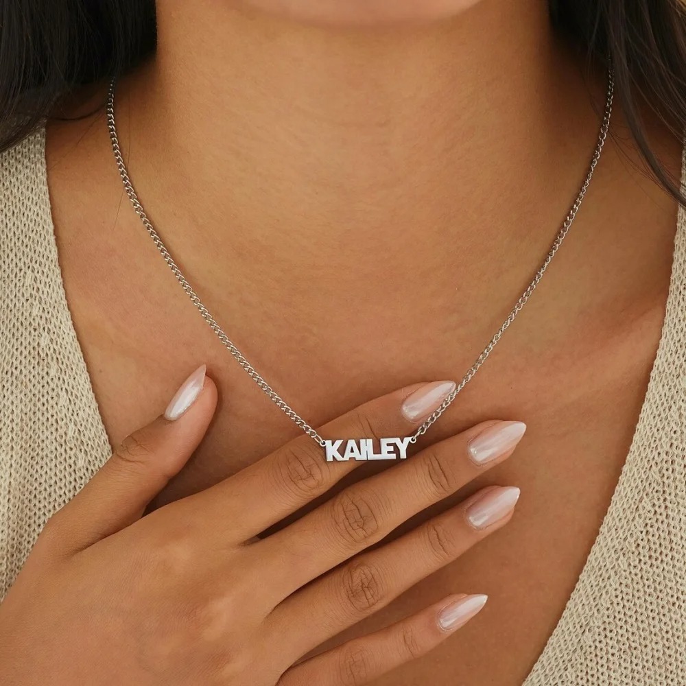 Women Accessories Gift Box - Personalisierte Namenskette mit Kubanischer Kette -