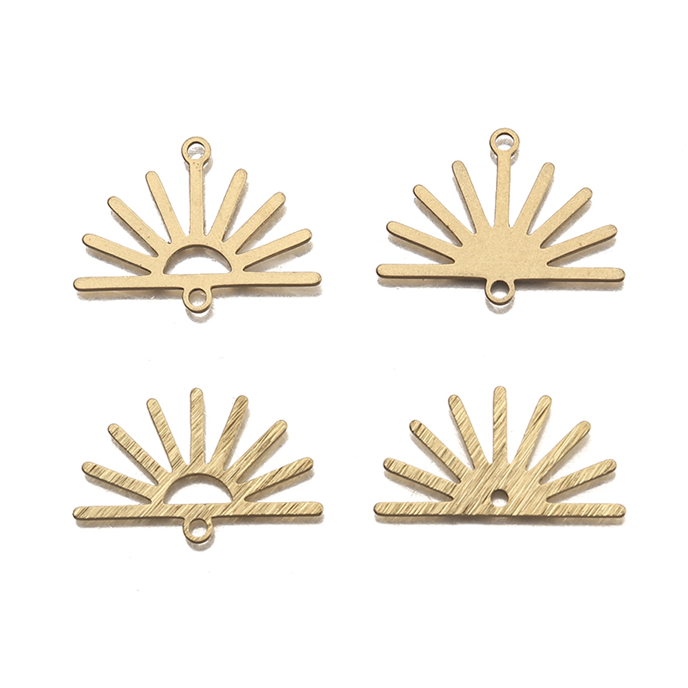 Tassel Earrings Boho - 10 Stück strukturierter Rohmessing Half Sun
