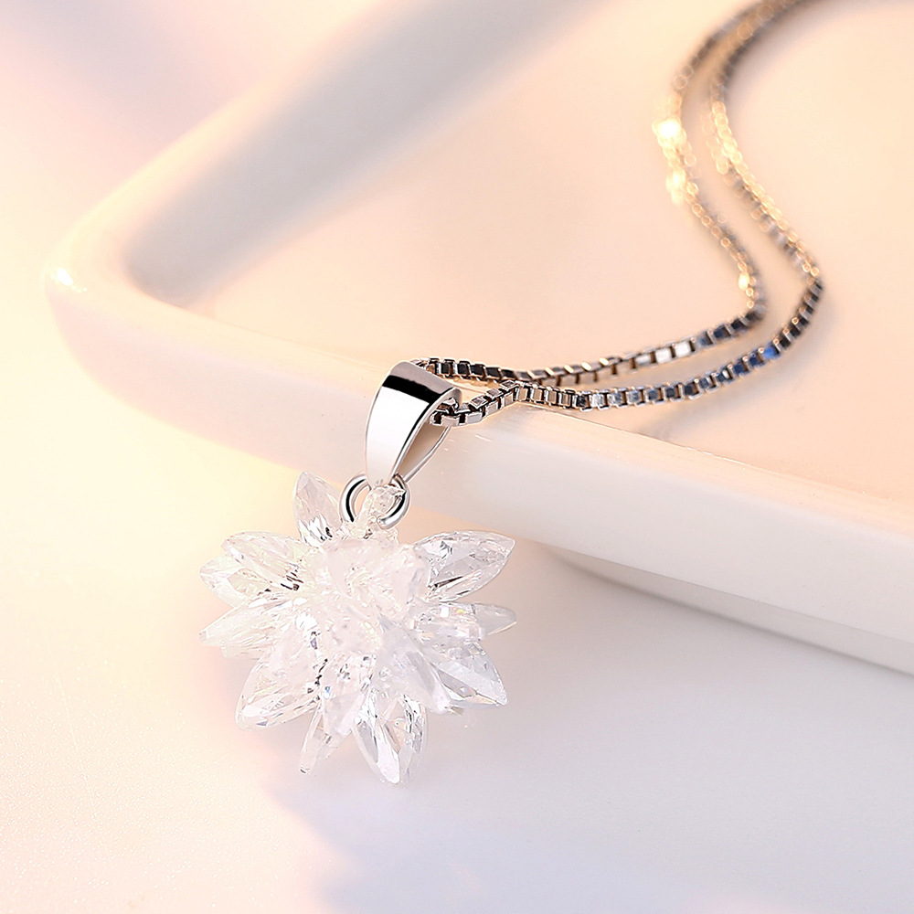 Women Accessories Gift Box - Halskette mit Schneeflocken-Anhänger aus 925er Silber