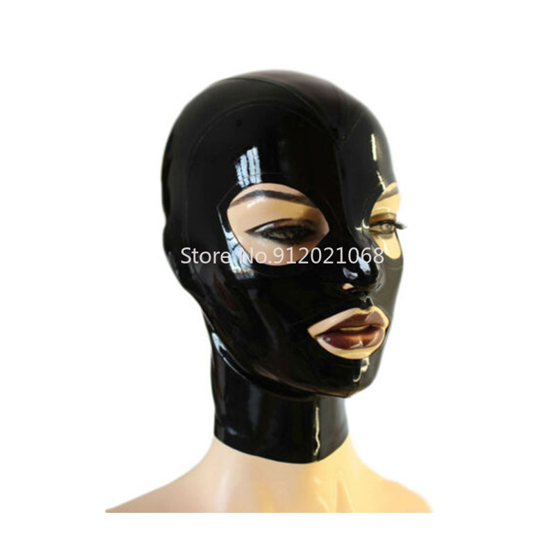 Women'S Accessories Canada - Latex Kapuze hinten Reißverschluss Gummimaske für