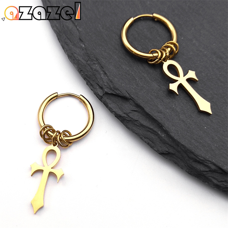 Women Accessories Egypt - Ägypten Ankh Kreuz Hoop Tropfen Baumeln