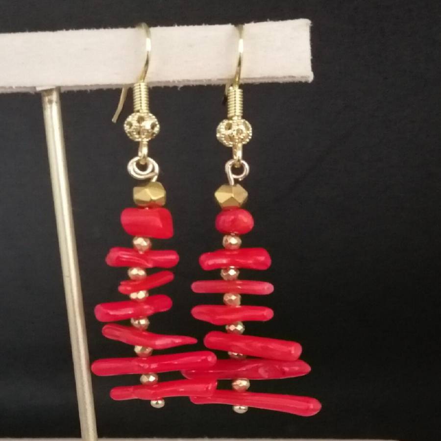 Damen Unregelmäßige Rote Koral – Tassel Earrings Boho Bewertung und Preis