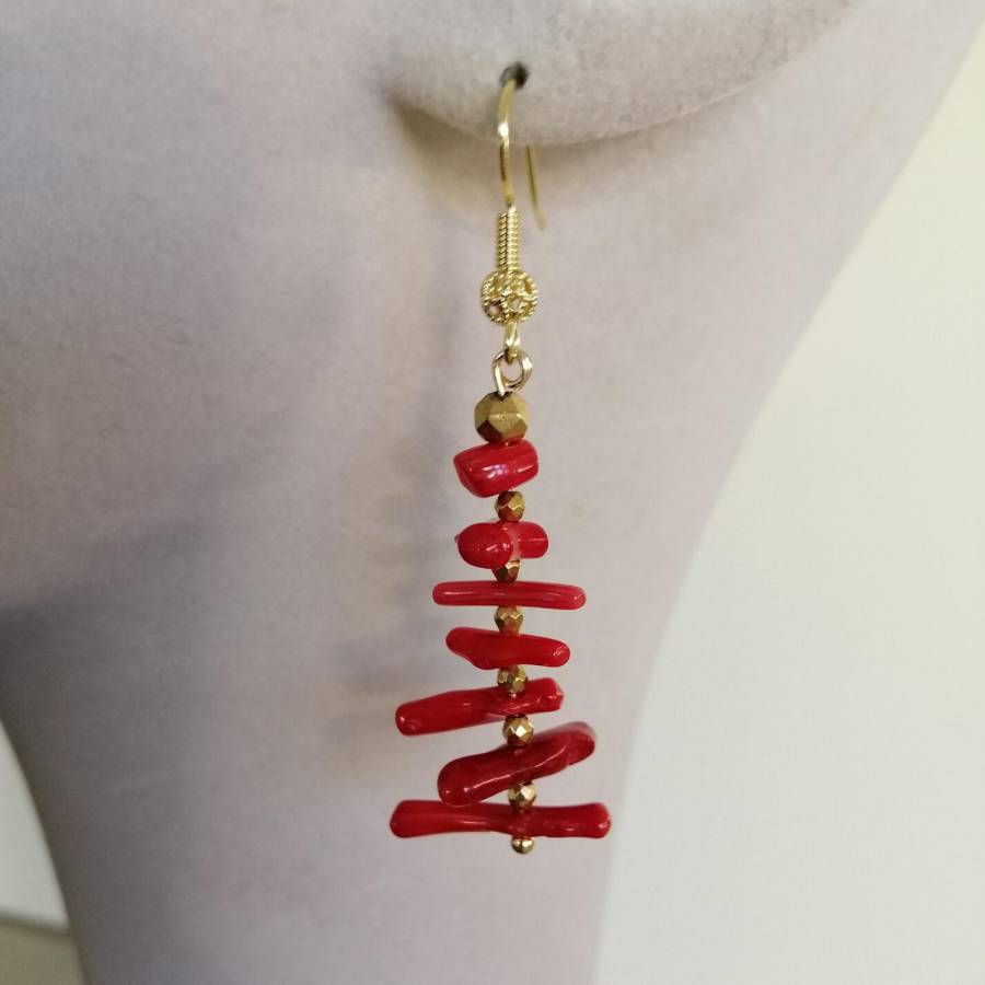 Damen Unregelmäßige Rote Koral – Tassel Earrings Boho Bewertung und Preis