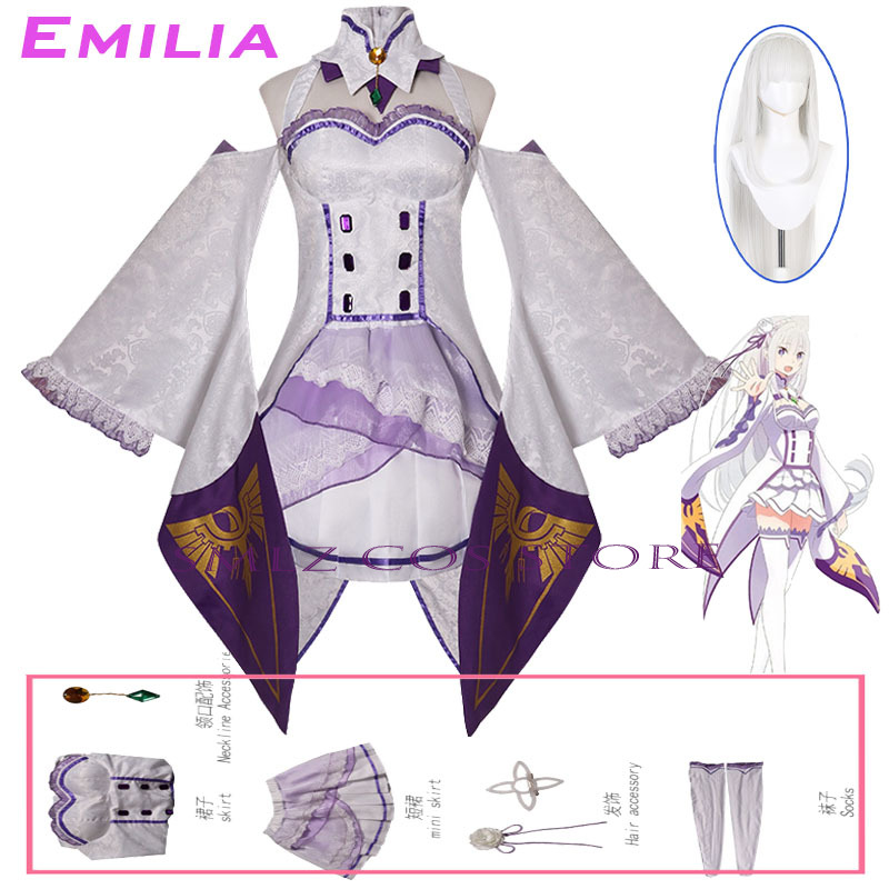 Emilia Cosplay Anime Re Zero K – Women'S Anime Accessories Bewertung und Preis