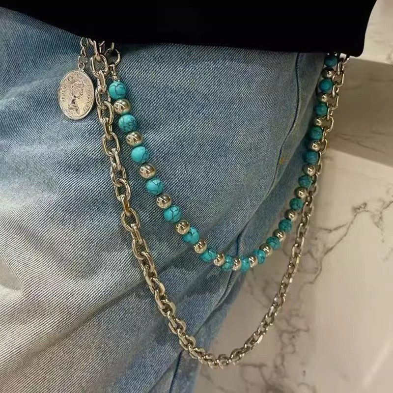 Metall Punk Rock Layered Perle – Women'S Jeans Accessories Chain Bewertung und Preis