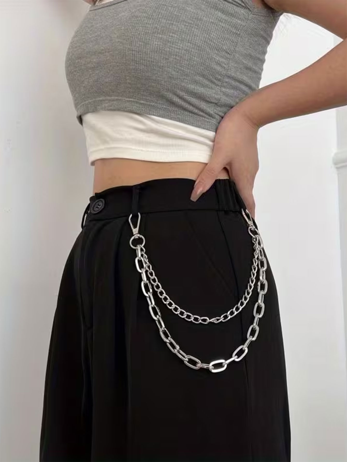Unisex Punk-Stil Metall-Mode-T – Women'S Jeans Accessories Chain Bewertung und Preis