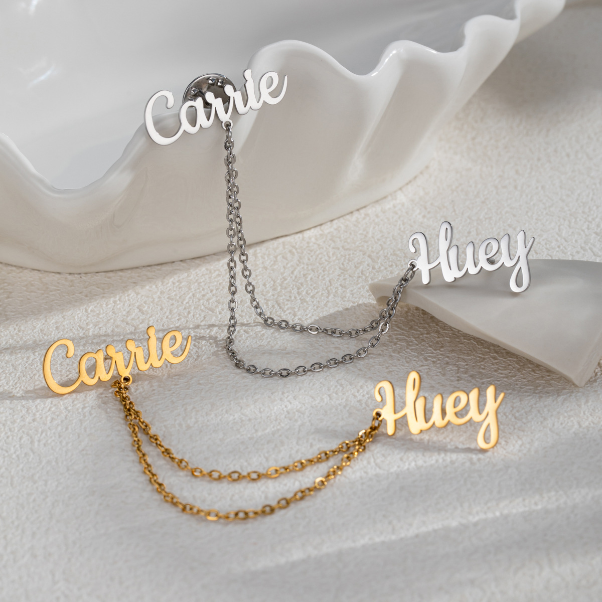 Modische 2-Namen-DIY-Ansteckna – Women Accessories Business Name Bewertung und Preis