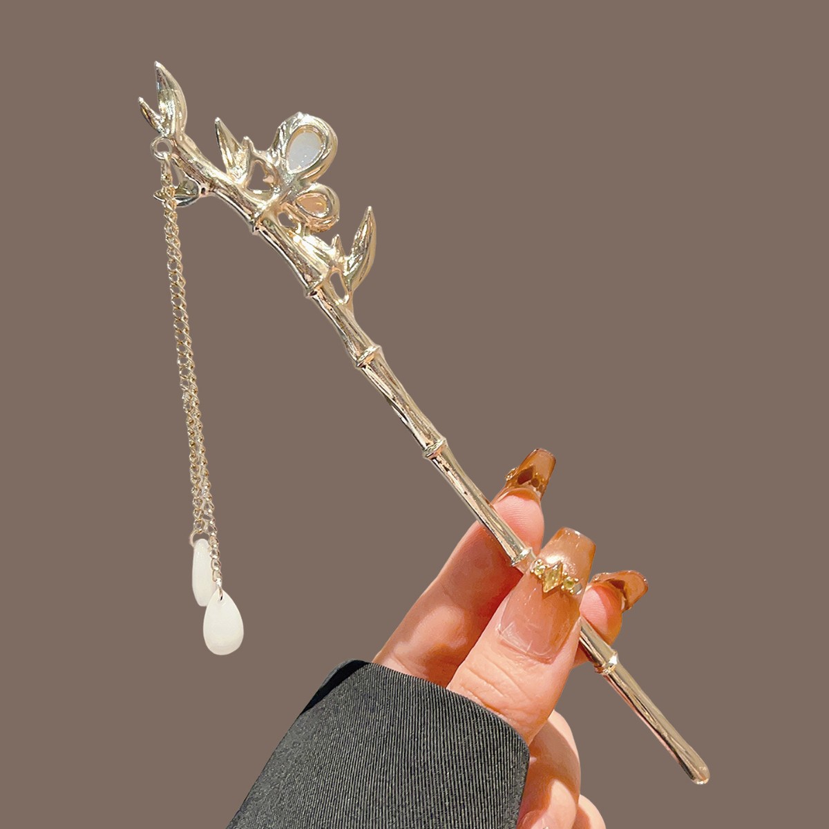 Grüner Bambus-Haarstab mit Qua – Pearl Hair Pin Bewertung und Preis