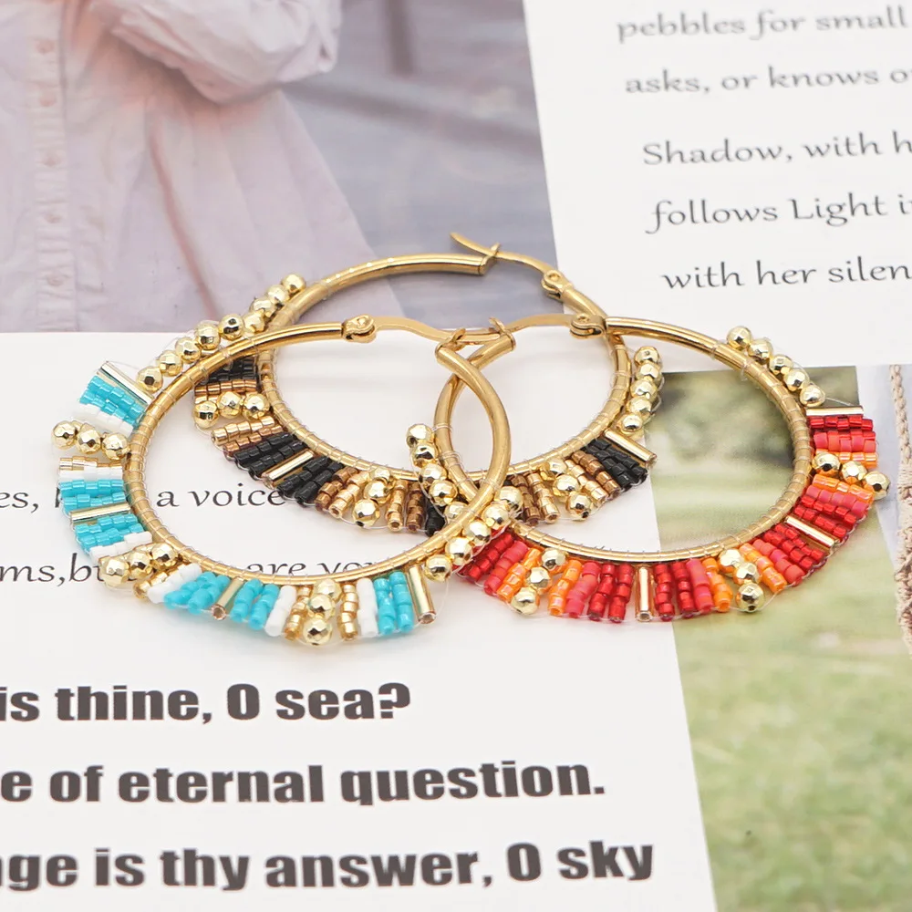 Großen Kreis Ohrringe Hand per – Tassel Earrings Boho Bewertung und Preis