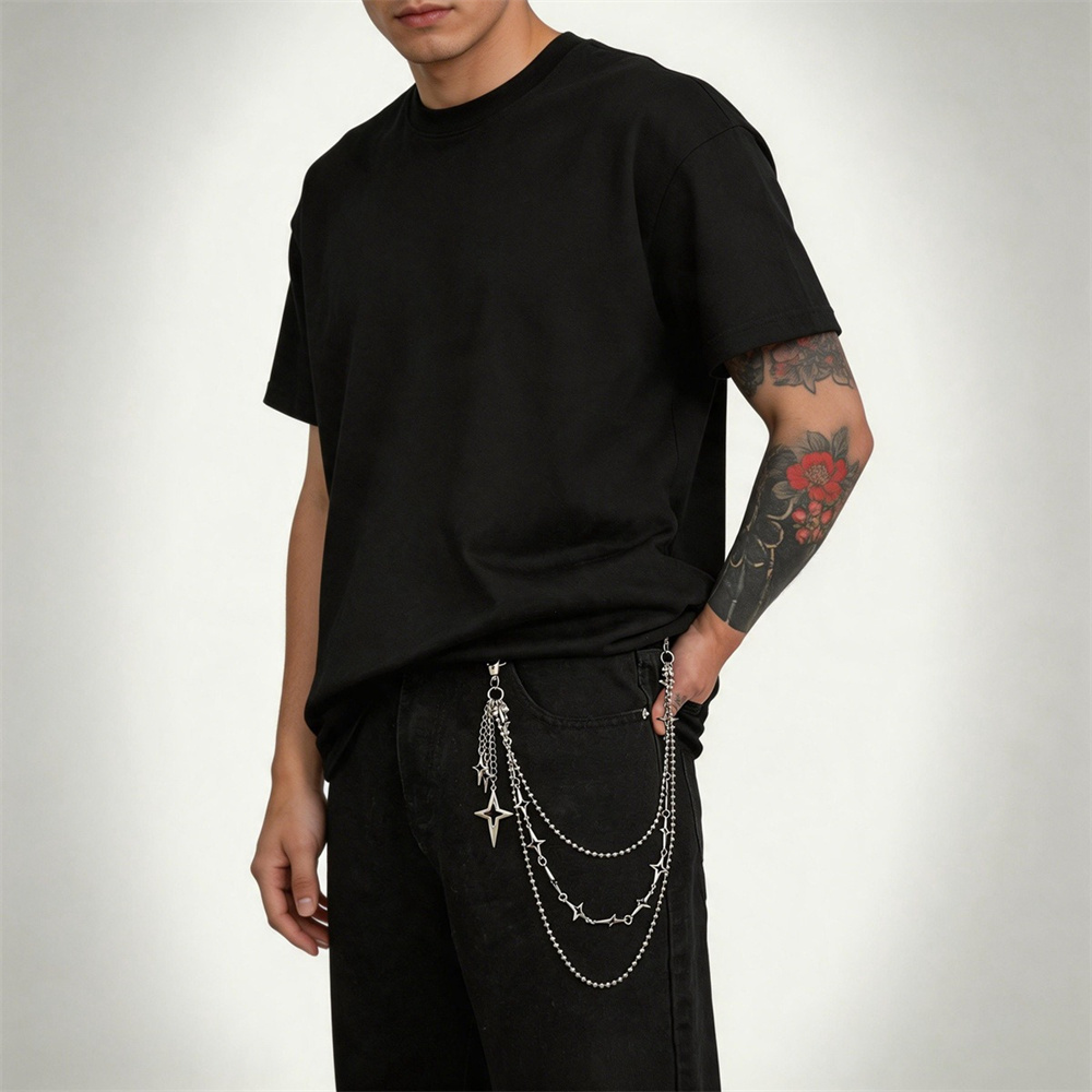Punk Mehrschichtige Metall-Ste – Women'S Jeans Accessories Chain Bewertung und Preis