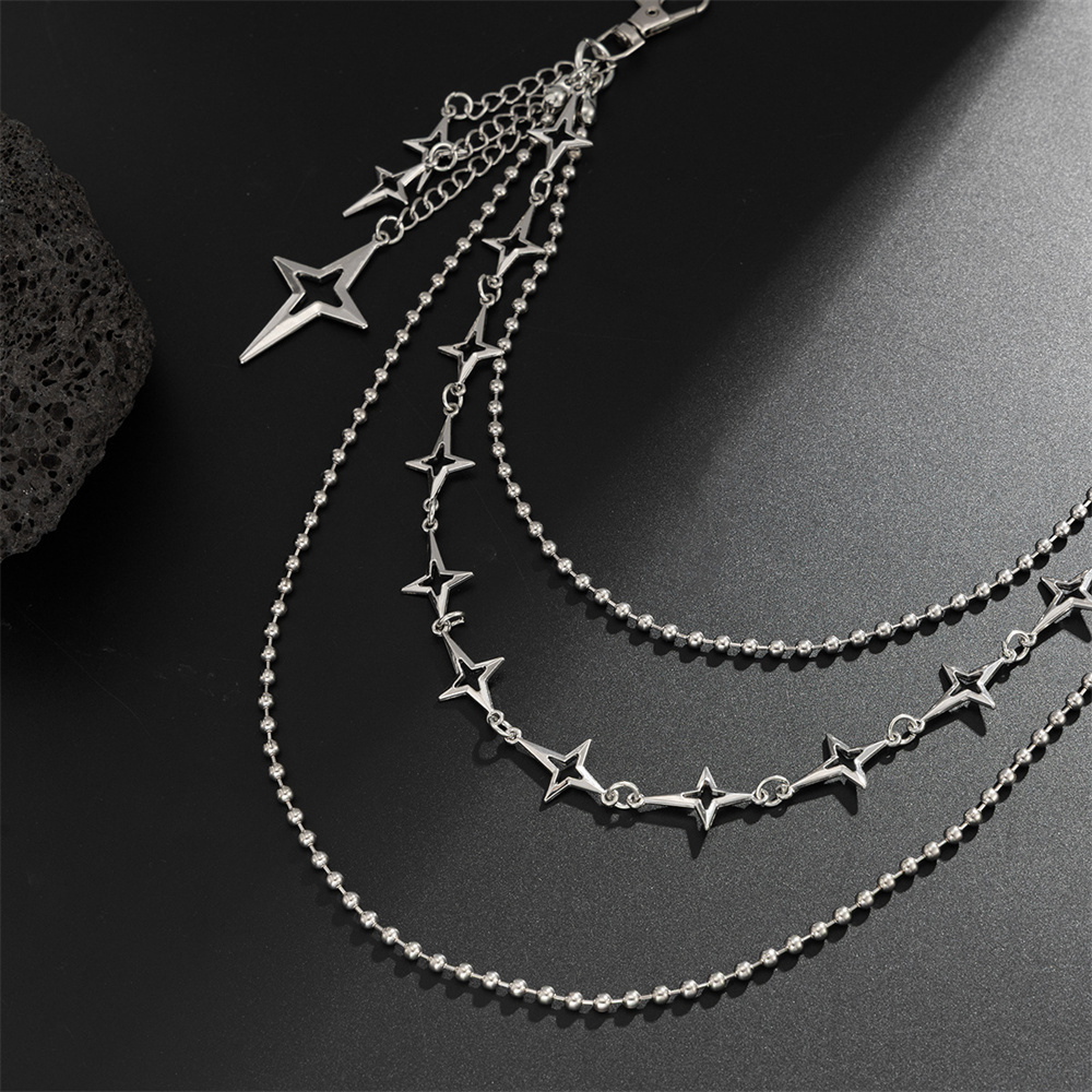 Punk Mehrschichtige Metall-Ste – Women'S Jeans Accessories Chain Bewertung und Preis