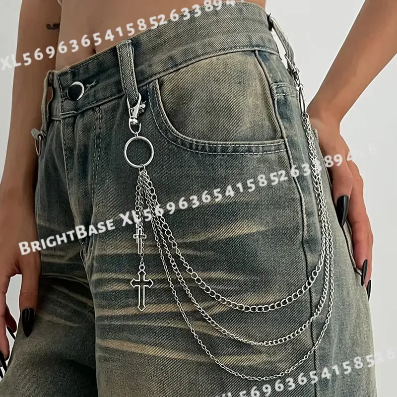 Punk Mehrschichtige Metall-Ste – Women'S Jeans Accessories Chain Bewertung und Preis