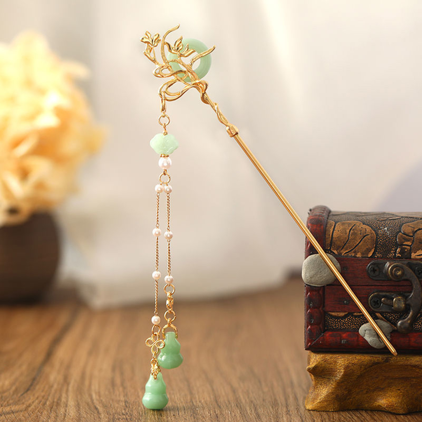 Chinesischen Stil Glas Haarnad – Pearl Hair Pin Bewertung und Preis