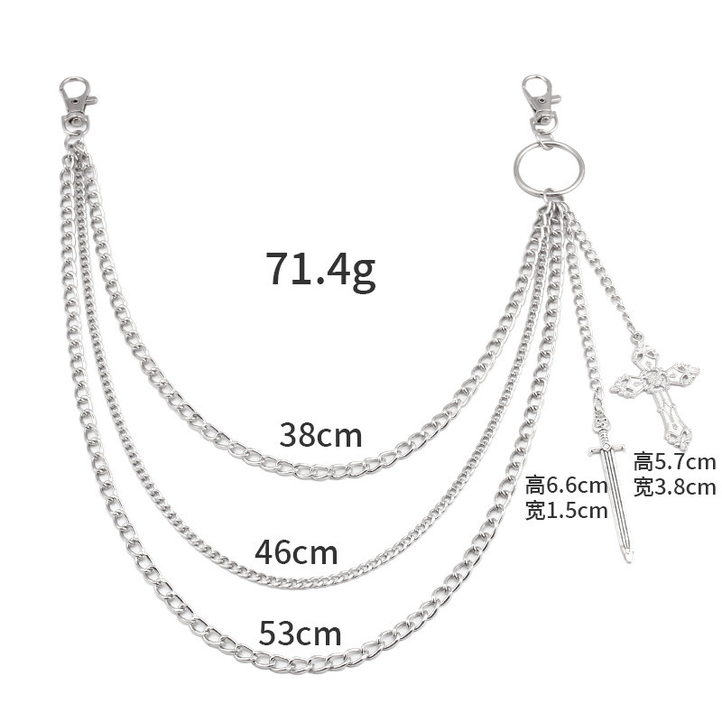 Hip Hop Schädel Kreuz Hosen Ta – Women'S Jeans Accessories Chain Bewertung und Preis