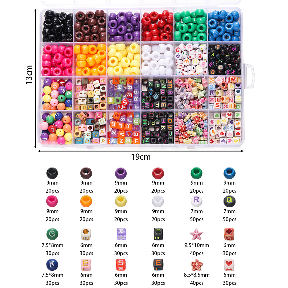 1 Box Bunte Acryl-Pony-Perlen, – Women Accessories Gift Box Bewertung und Preis